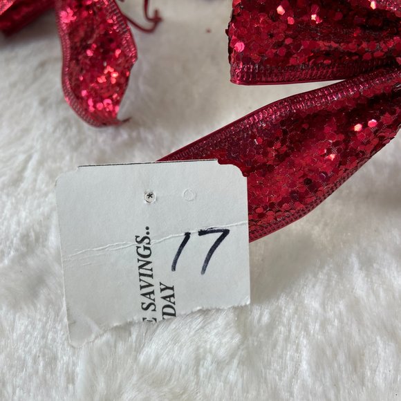 Set of 17 Red glitter holiday Christmas reusable Bows - Picture 8 of 8